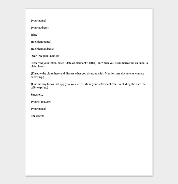 Settlement Demand Letter Template